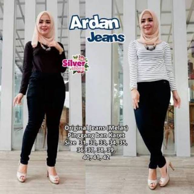 celana jeans ardan karet tanpa resleting