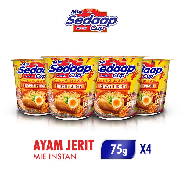 

Sedaap Cup Mie Instan Ayam Jerit 75 gr x 4 pcs