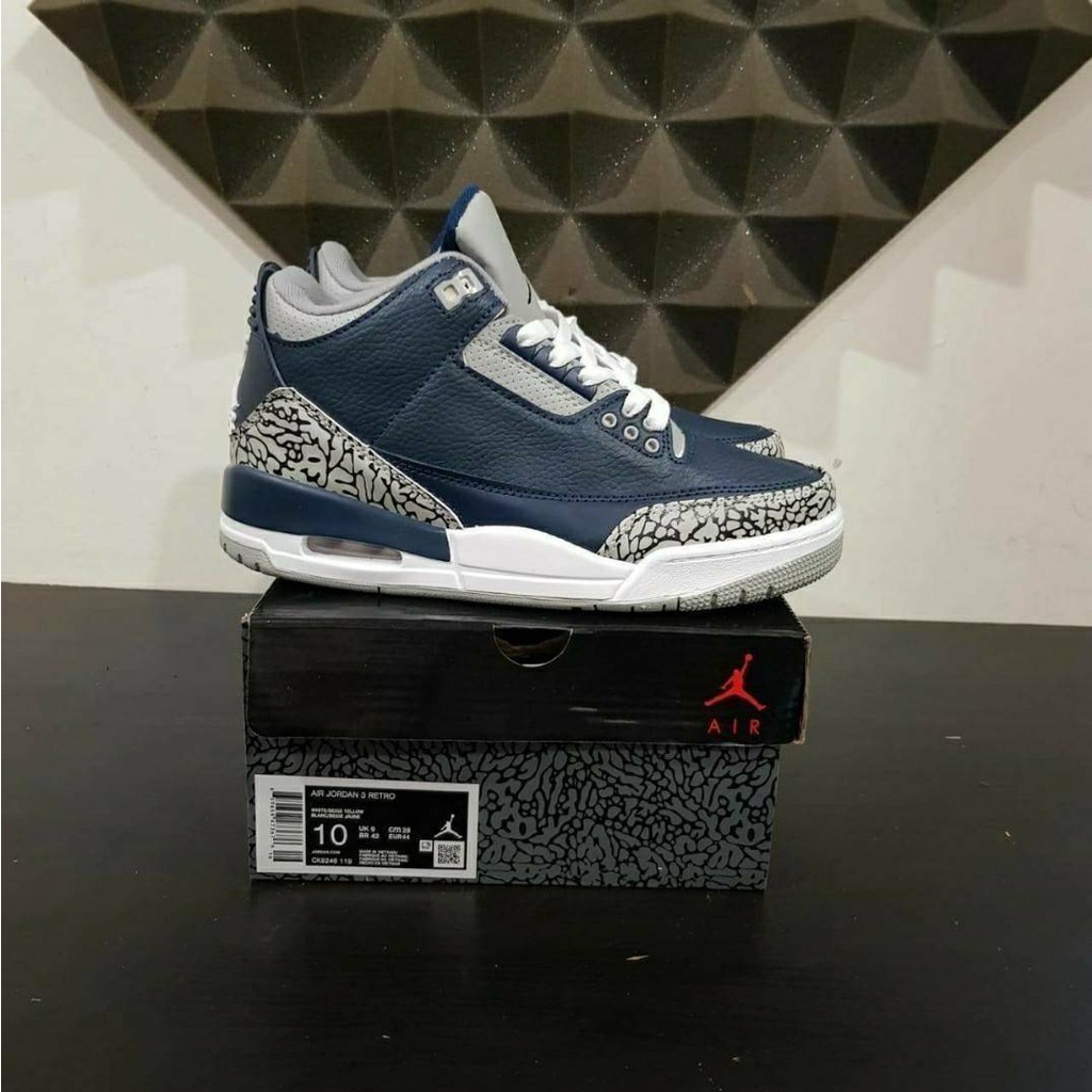 NIKE AIR JORDAN 3 MIDNIGHT NAVY PREMIUM MIRROR ORIGINAL BNIB 40-46 BIG SIZE
