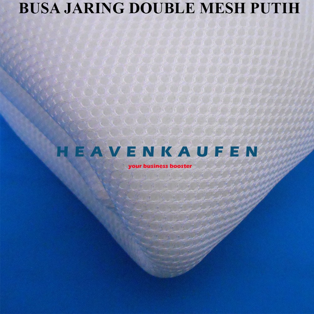 Jaring Busa Double Mesh (Mesh Sandwich) Warna Putih Meteran