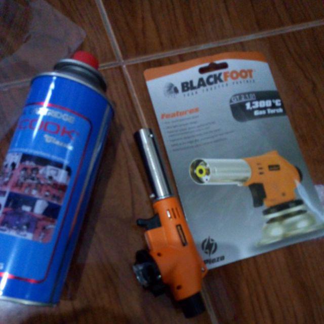 Paket Gas Torch Multi Purpose Blackfoot Dengan Tabung Gas Hi Cook Portable Siap Pakai Termurah