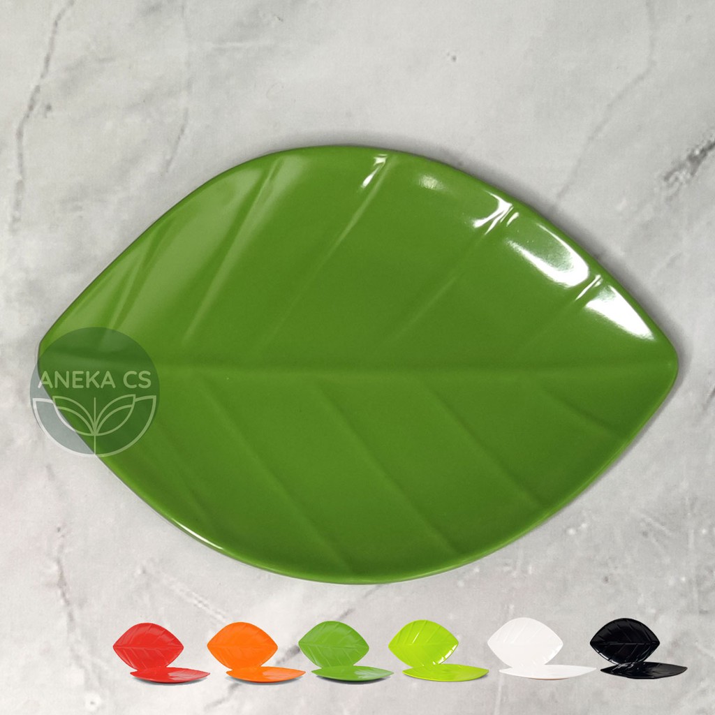 Piring Melamin Daun 6 inch- Piring Saji - Piring Melamine - M 6306-Hijau