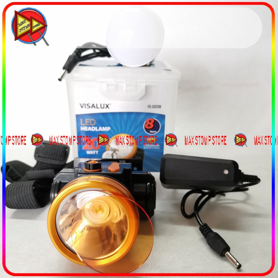 Senter Kepala Headlamp 20W Putih-Kuning Visalux