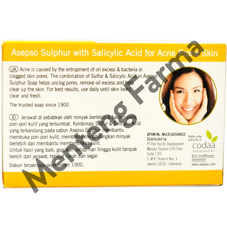 Asepso Sulphur 80 Gram - Sabun Batang Antiseptik