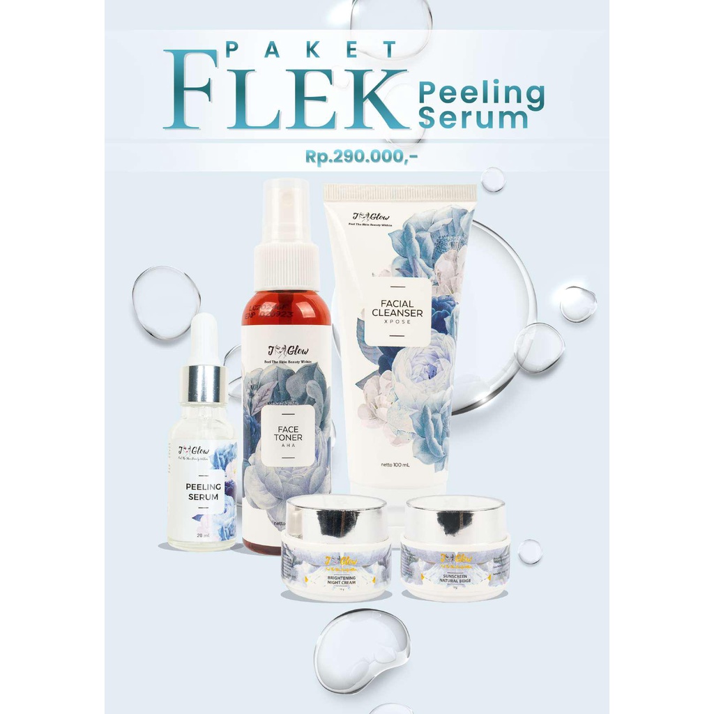 JGLOW PAKET FLEK + PEELING SERUM 5 ITEM