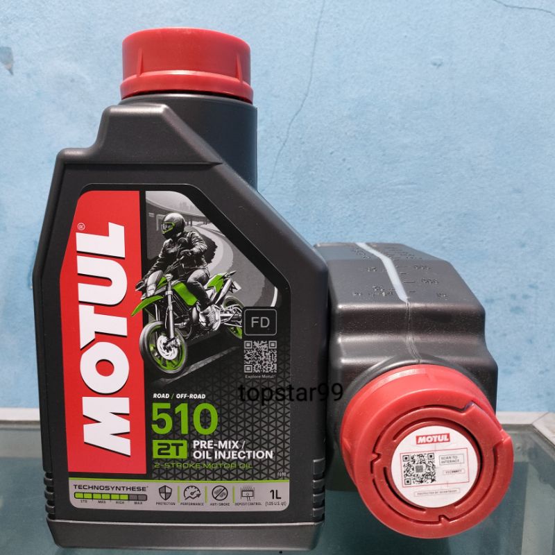 Motul 510 Powerlube 2T 1L Oli Samping Motor 2 tak Oil Injection 2 Stroke Motor Oil 1 liter Oli Motul Original 100%