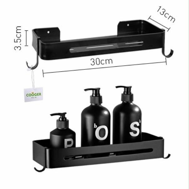 rak sabun dan sampo persegi hitam