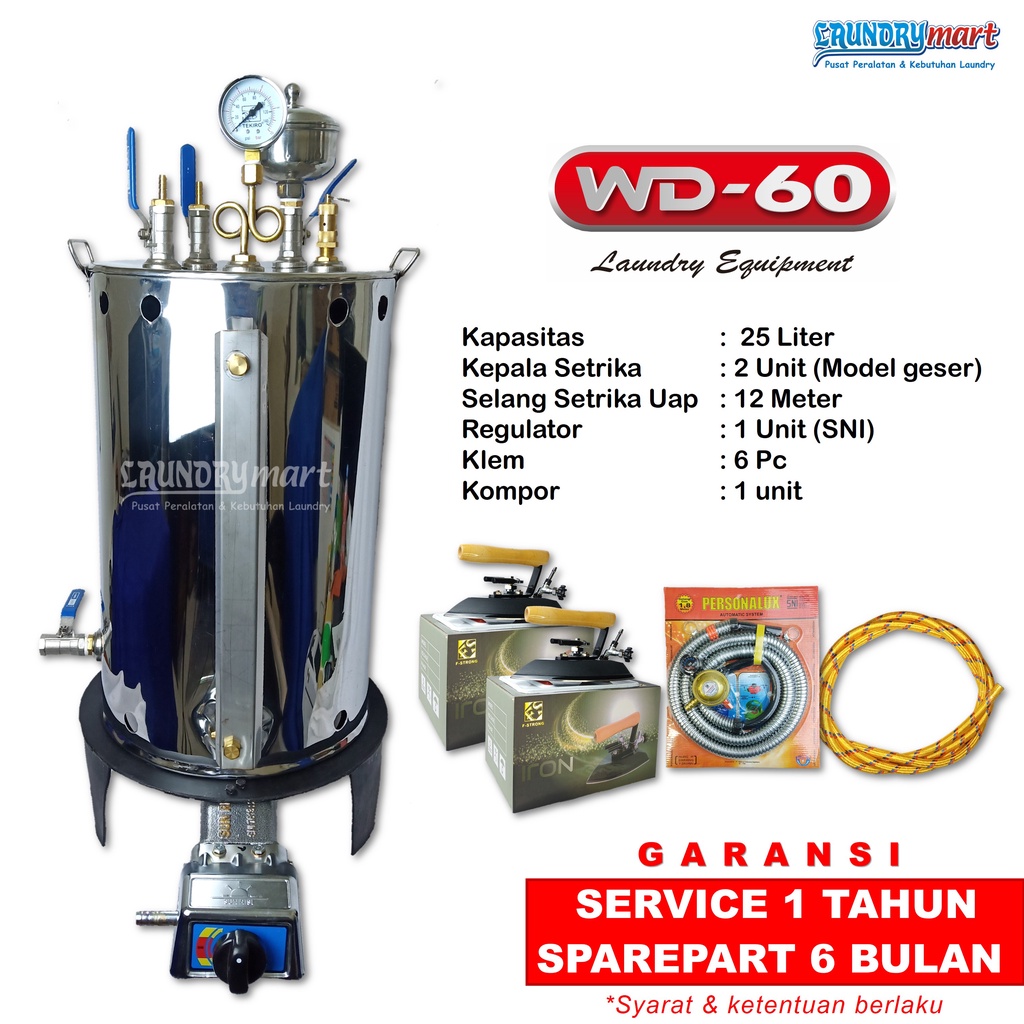 SETERIKA /SETERIKA UAP / SETERIKA UAP BOILER / SETERIKA UAP LAUNDRY LOKAL 25 LITER GARANSI 1 TAHUN