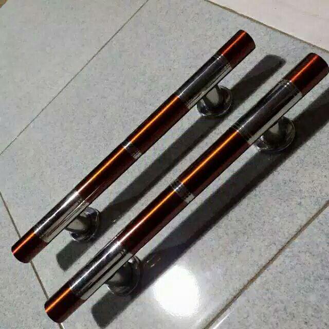 Handle Pintu Gold Tarikan Pintu 33 Cm Gagang Pintu Rumah Bulat Kunci Stainless Natural Coklat Cowak