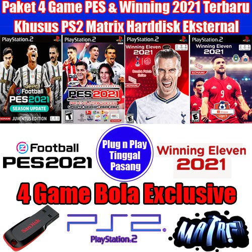 Paket Flashdisk 4 Game PS2 PS 2 PES 2021 - Winning Eleven 2021 Terbaru