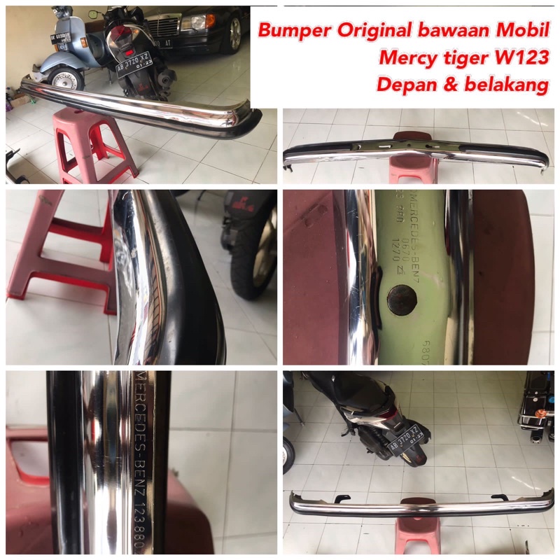 Bumper bemper original bawaan Mercy tiger Mercedes benz W123