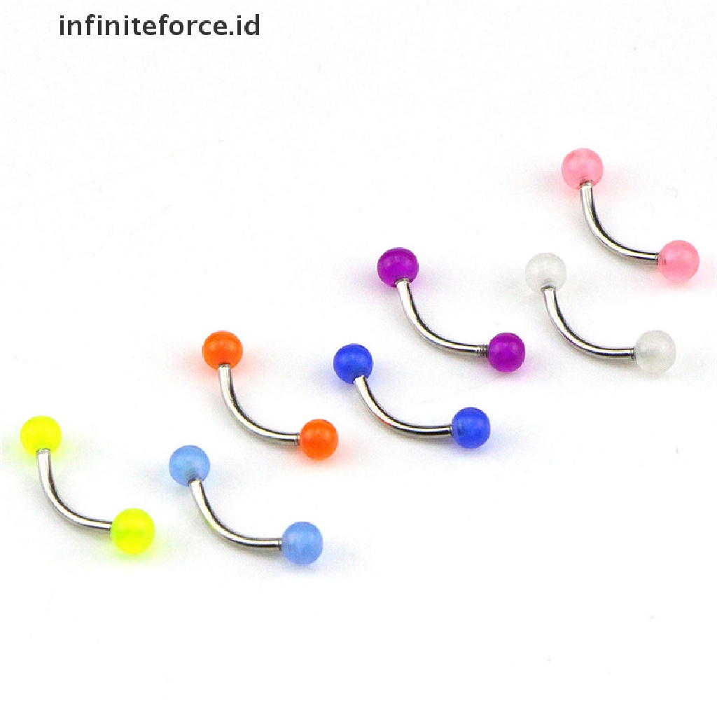 Infiniteforce.id 7pcs / Set Cincin Tindik Alis Bentuk Barbel Glow In The Dark