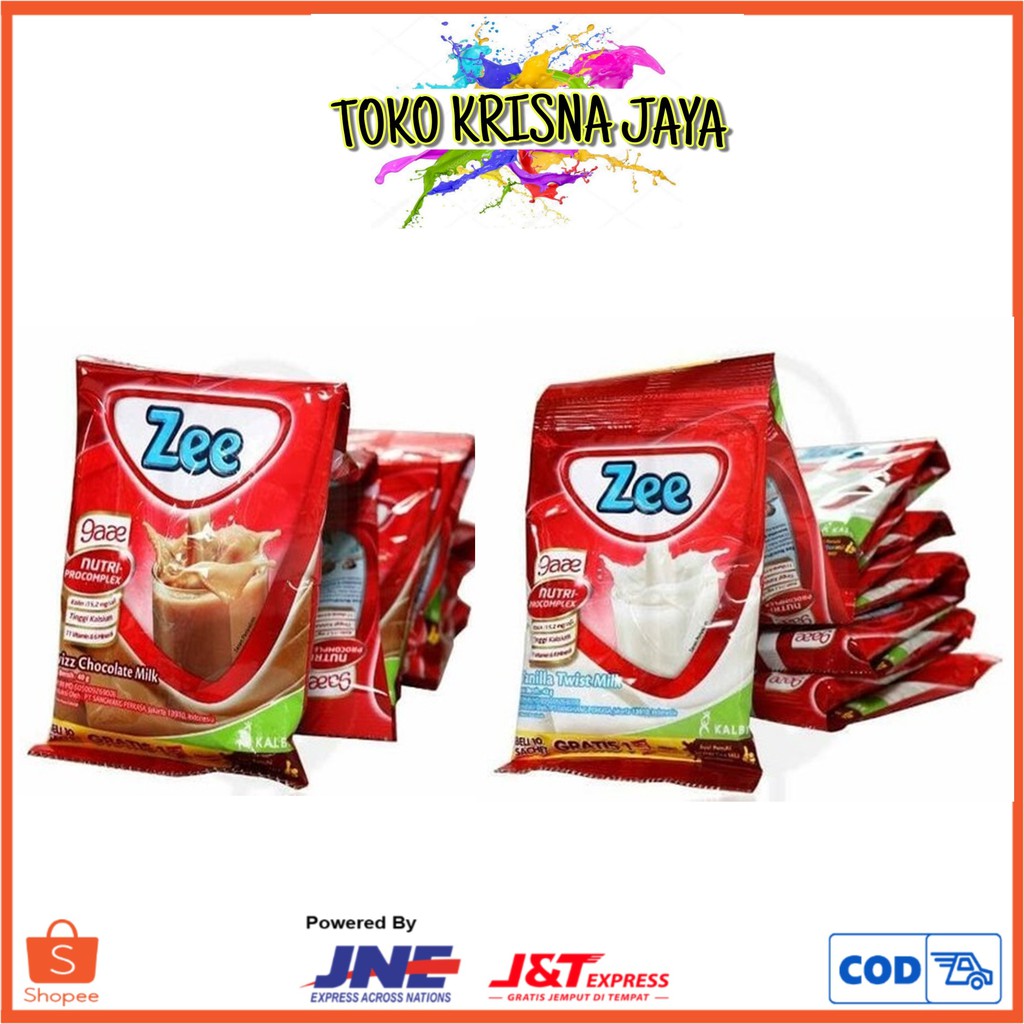 

ZEE SWISS CHOCOLATE | VANILLA MILK SUSU BUBUK INSTANT RENCENG NETTO 10 PCS X 40 GR