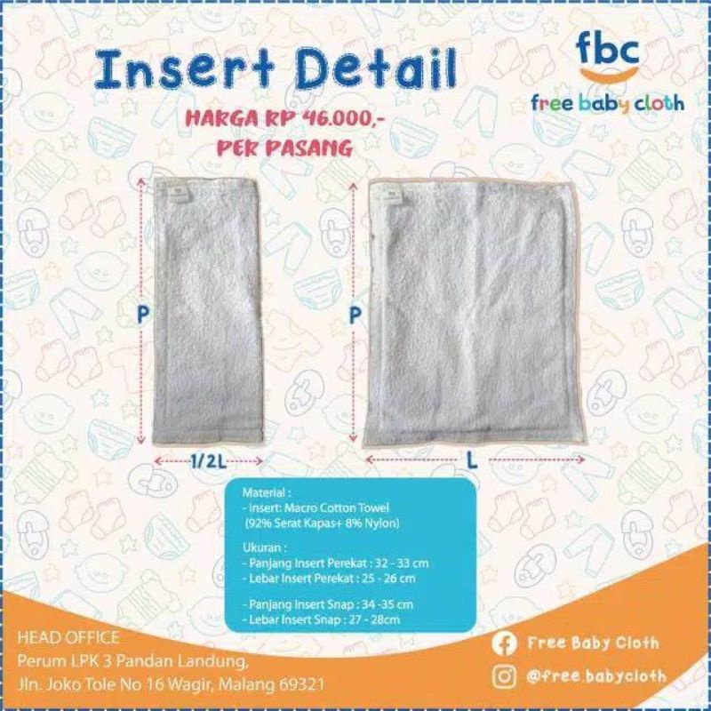 2pcs Insert clodi FREE FBC