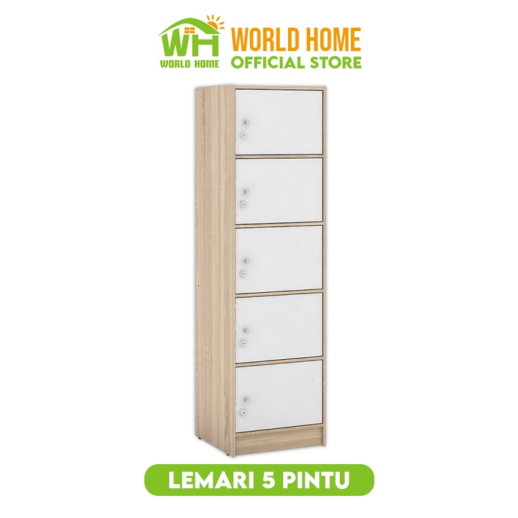 Lemari 5 Pintu Serbaguna Rak Pintu 5 Susun Modern Lemari Kayu Minimalis