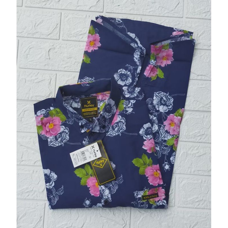 Kemeja Pria Motif Pria Cowok Lengan Pendek Bunga Formal Casual Murah Slimfit All Size M L XL Bagus