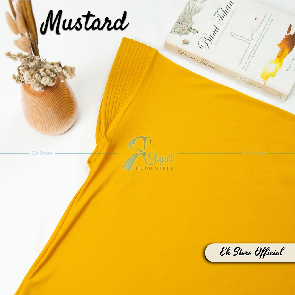 JILBAB BERGO HAMIDAH SPANDEX JERSEY PREMIUM | HIJAB SPORT I JILBAB SPORT I KERUDUNG BERGO I JILBAB INSTAN-Mustard