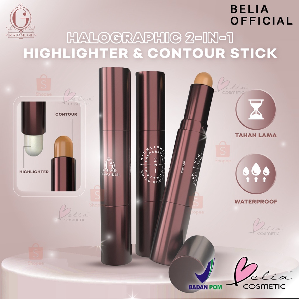 ❤ BELIA ❤ Madame Gie Halographic 2-in-1 Highlighter &amp; Contour Stick | BPOM