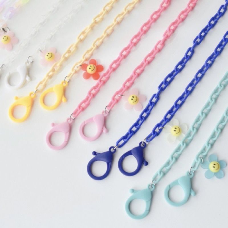 STRAP MASK ANAK BANDUL BUNGA SMILE/GANTUNGAN KACA MATA