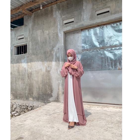 CHE.29My22q– Zaafashion- Abaya Outer 2 layer Vol. 1 | abaya turki | abaya cardigan ceruty shiffon