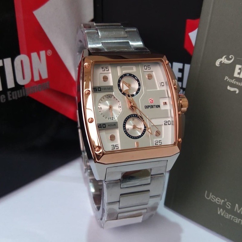 JAM TANGAN WANITA EXPEDITION EXP 6636 SILVER ROSEGOLD