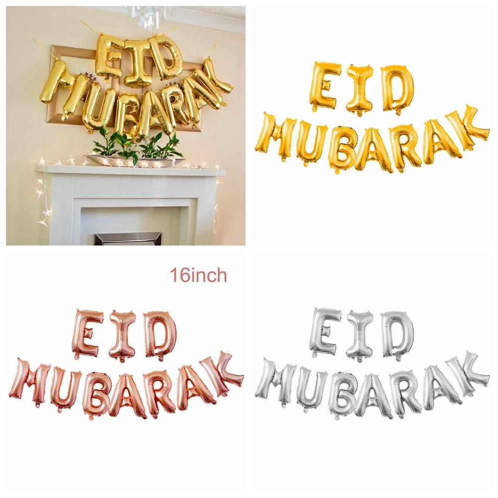 Suyo Balon Foil Motif Eid Mubarak Ukuran 16 Inch Untuk Dekorasi Pesta