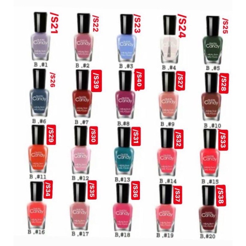 (21-40) OULISI CANDY kutek peel off HALAL nail polish water base kutek sehat kutek gel