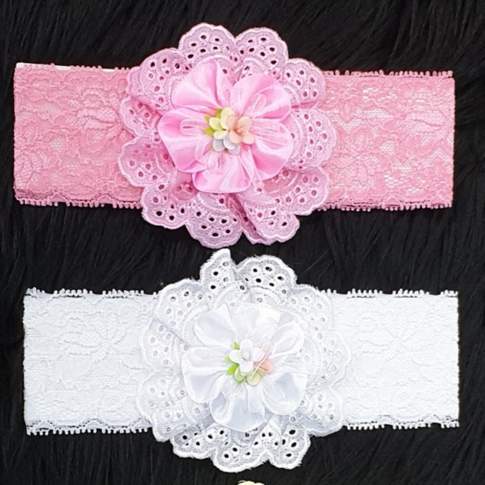 Bandana Bayi Baby Headband Renda Pita