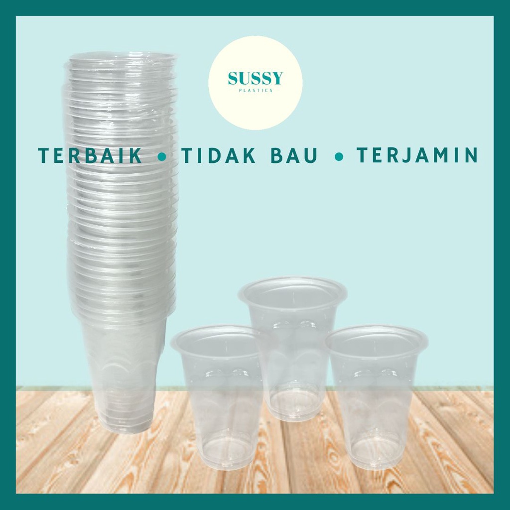 GELAS CUP PLASTIK AQUA 220ml ISI 50