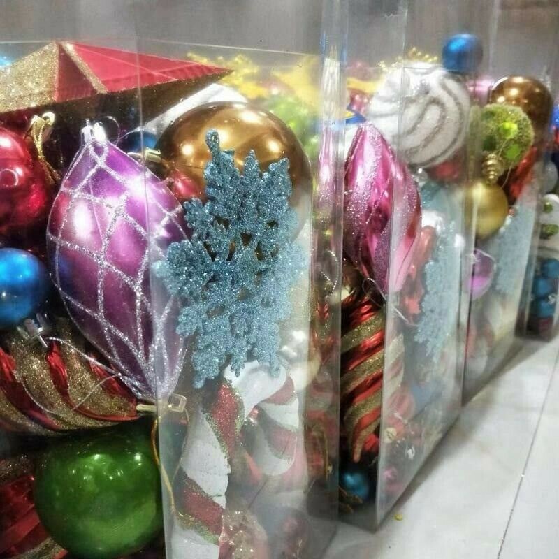 1 Box Bright And Matte Christmas Balls Hanging Ornaments For Xmas Tree Home Decor