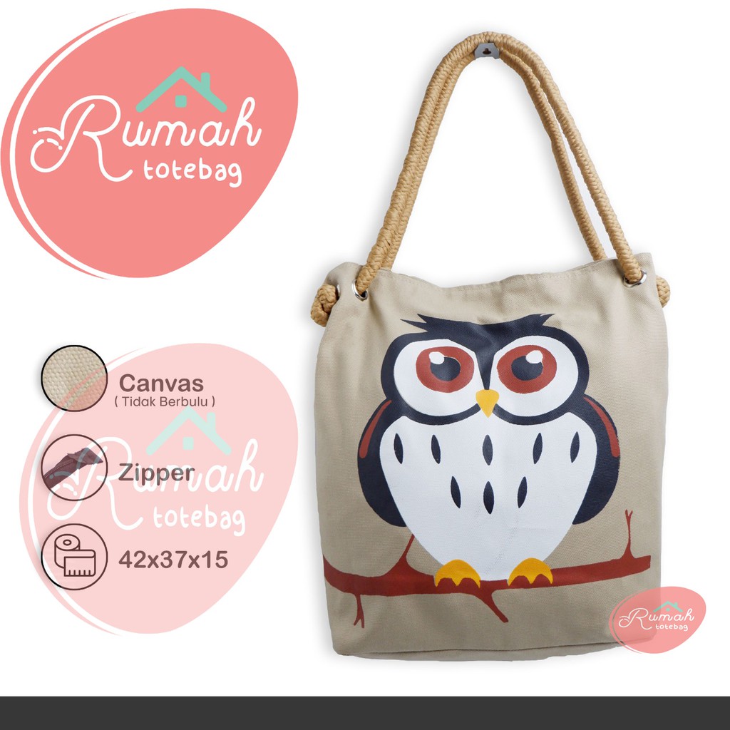 TAS_BDG - TOTEBAG UNIK KARAKTER OWL