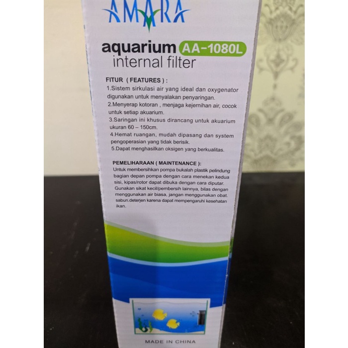 Pompa Air Celup Filter Internal Aquarium Amara AA-1080L AA1080L AA 1080L Mesin Akuarium Murah