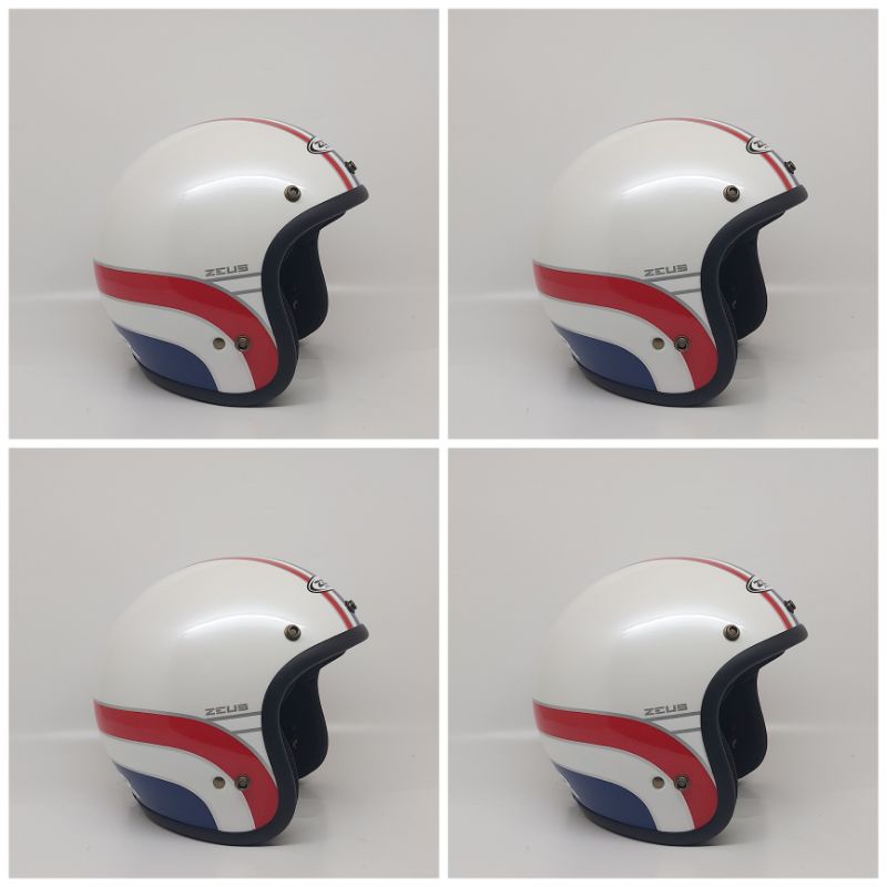 Helm Bogo Retro Zeus 385c Motif Pearl White/K63 Red