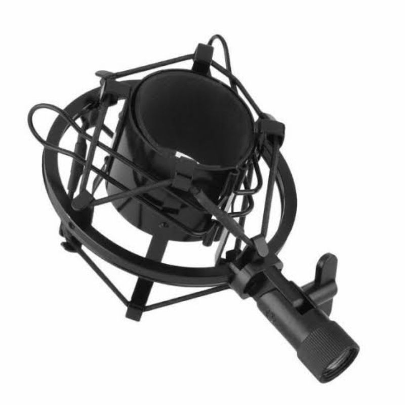 MIC SHOCKMOUNT UNIVERSAL MICROPHONE SHOCKPROOF STAND CLAMP HOLDER MIKROFON FULL METAL