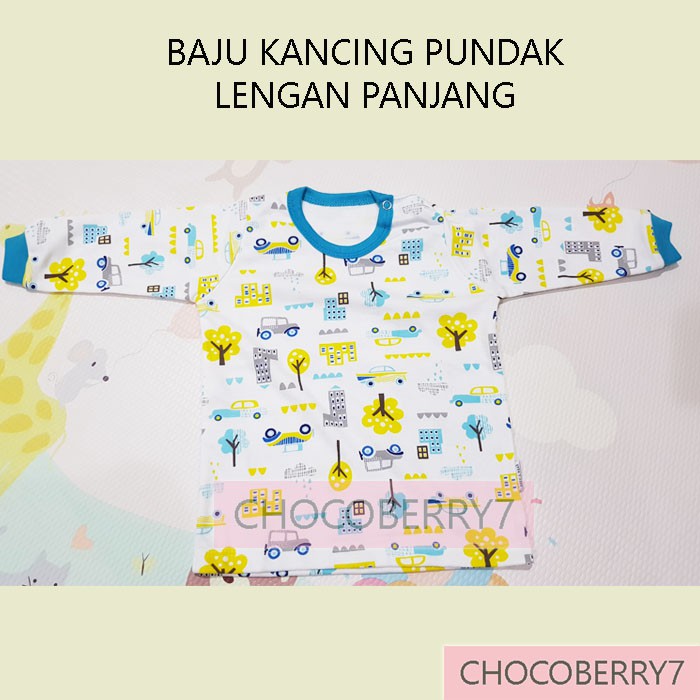 Setelan Baju UNISEX Bayi Anak Lengan Panjang Kancing Depan / Pundak + Celana Panjang LittleQ