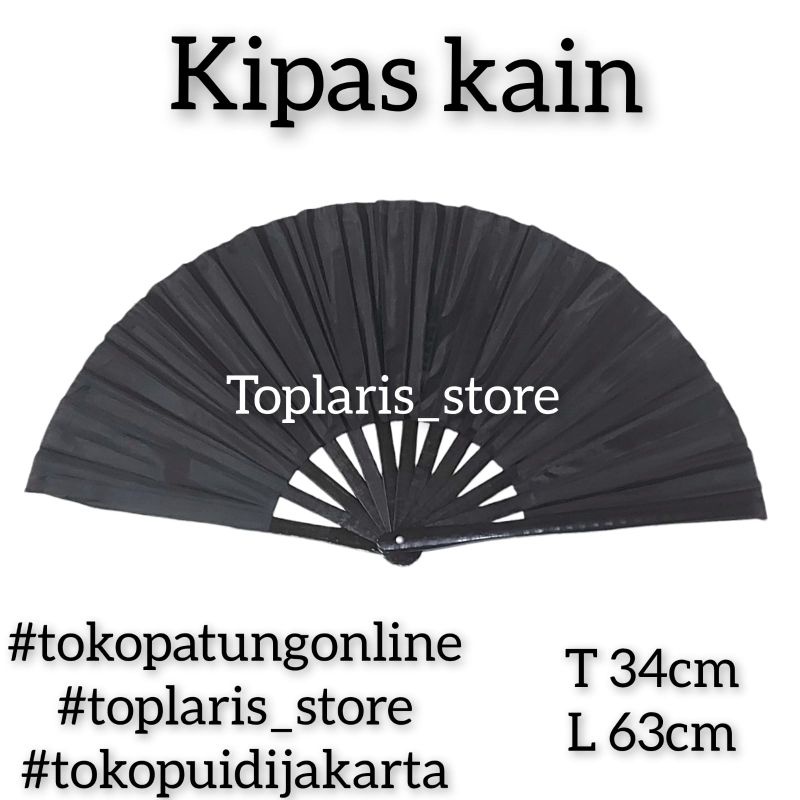 Kipas China Lipat Kain Lukis Polos Premium