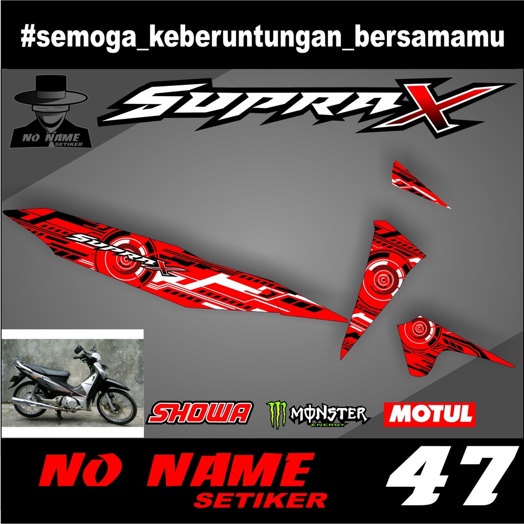 Striping Supra 100(47) / Supra X / Supra Fit Lama Variasi Sticker Stiker Skotlet Motor