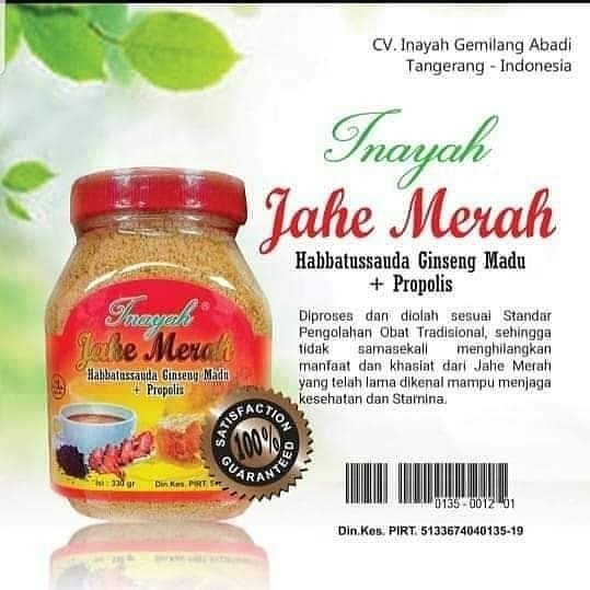 

Jahe Merah Inayah Toples 330 Gram - Minuman Kesehatan meningkatkan daya tahan tubuh