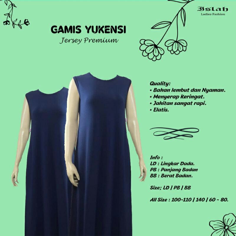 Manset Gamis Jersey, Buntung / Tanpa Lengan Bahan Jersey Premium