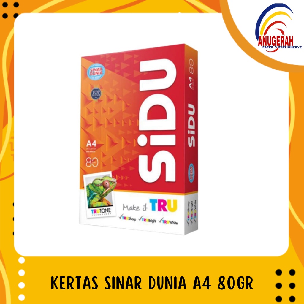 

KERTAS HVS SIDU / SINAR DUNIA A4 80gr (RIM)