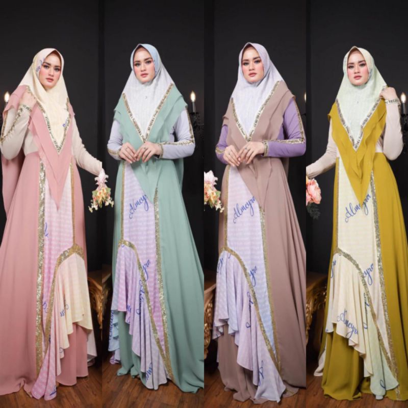 Gamis DRESS PESTA premium // set Syar'i mewah // gamis syar'i