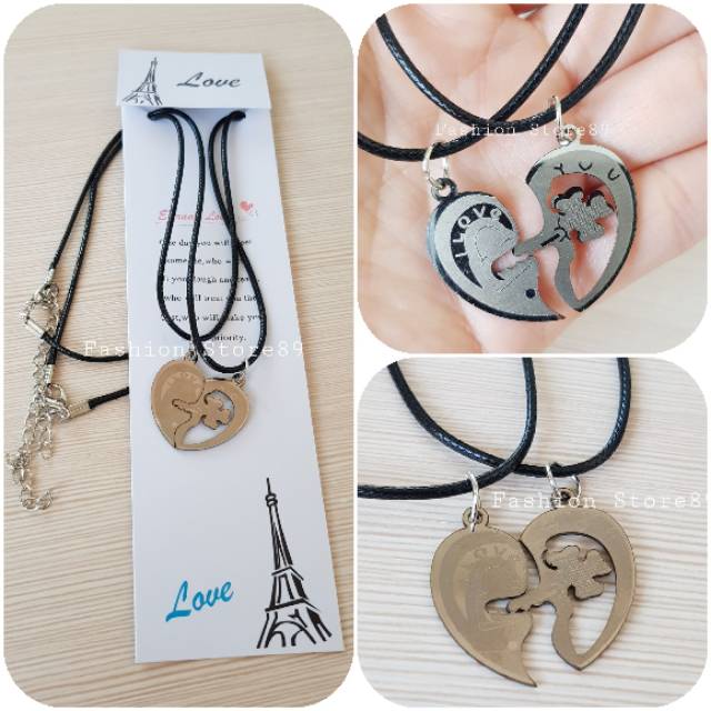 Kalung pasangan / kalung couple stainless steel ANTIKARAT import kalung couple love stainless steel