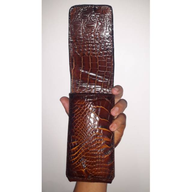 TEMPAT HP DOBEL/ KULIT BUAYA ASLI/ UNIVERSAL UNTUK SAMSUNG A 10, A20, A30, A50, 51, A70, A71 DLL.