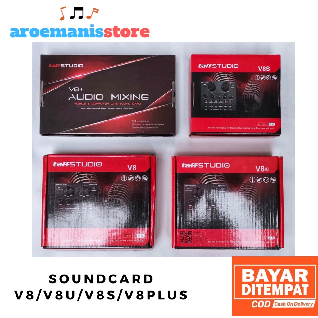 Taffstudio  Soundcard V8/V8S/V8U/V8 Plus Spesial Karaoke Online Smule & Broadcasting