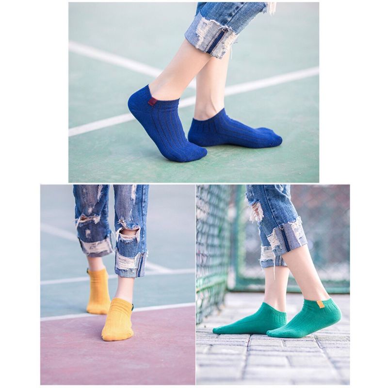 KAOS KAKI POLOS GARIS 2 WARNA PENDEK SEMATA KAKI FASHION ANKLE MURAH