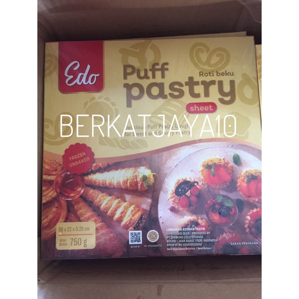 Edo puff pastry Netto 750 Gram sheet lembaran adonan pastri GOSEND ONLY