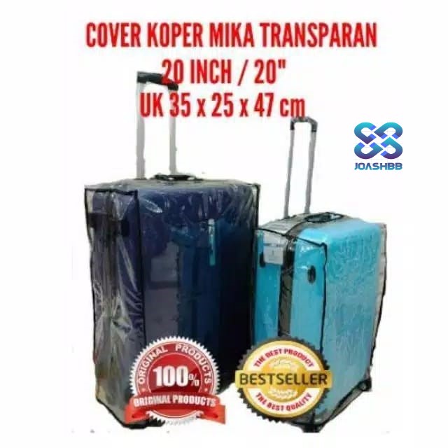 20&quot; Sarung Pelindung Koper Plastik Mika Transparant ukuran 20in - Hitam