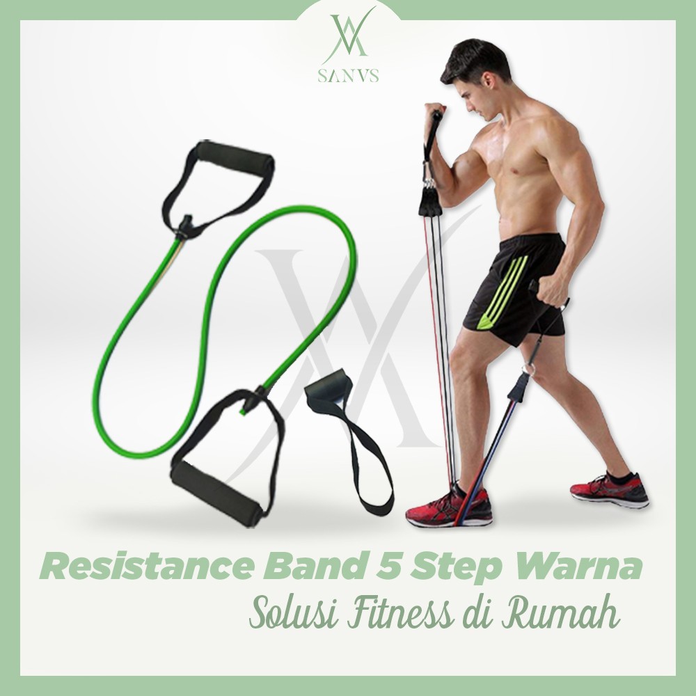 (MAINANKYU) RESISTANCE BAND SET 11 PCS BEBAN 10-30LBS INCLUDE DOOR ANCHOR DAN HANDLE ALAT HOME FITNESS KARET GYM OLAHRAGA HOME WORKOUT EASY LIFE ORIGINAL IMPOR BERGARANSI - SANUS