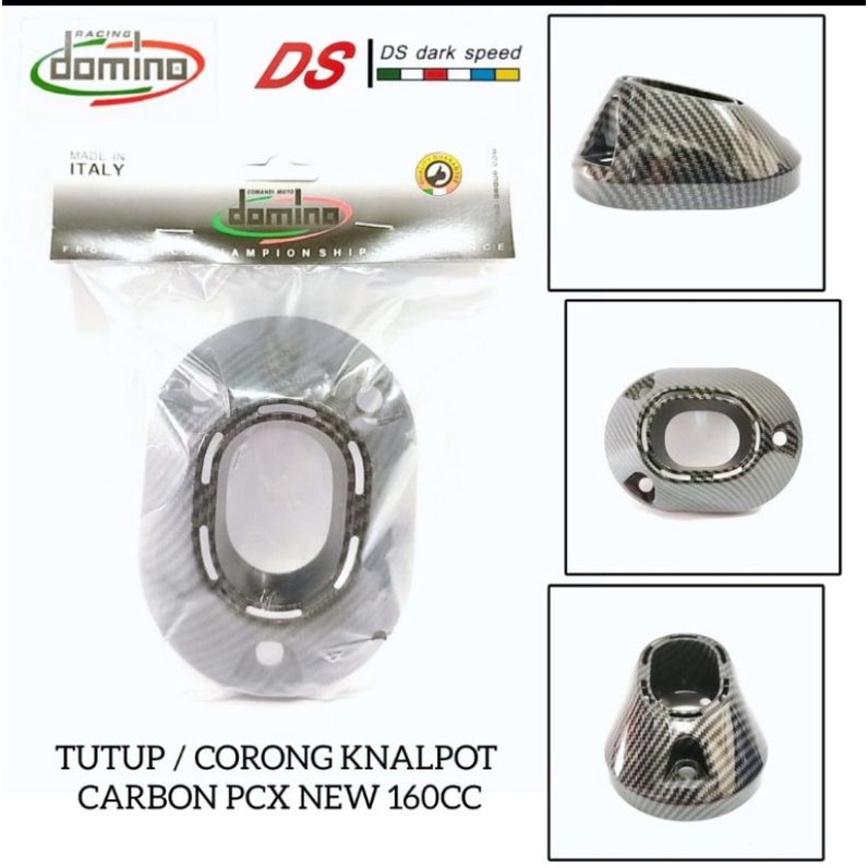 Tutup Kenalpot Vario160 Carbon Corong Kenalpot PCX160 Karbon import