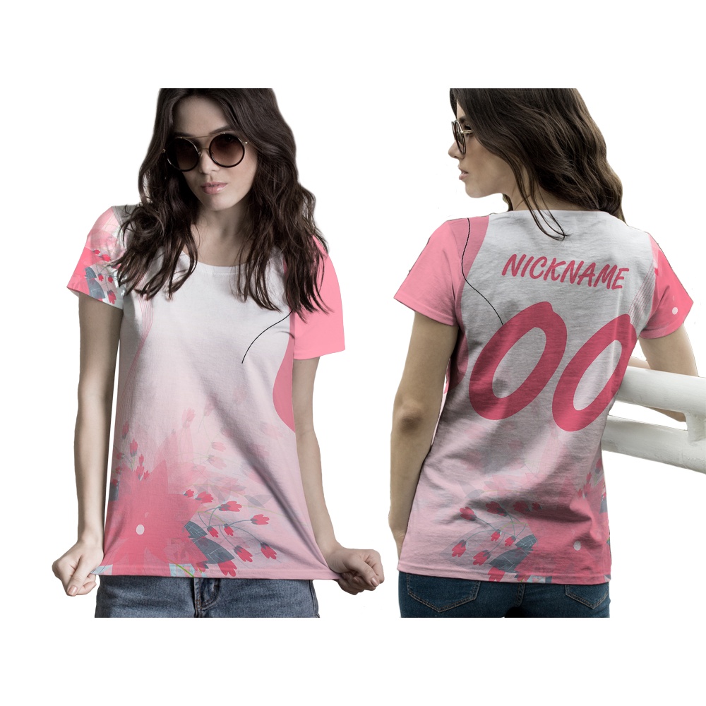 Baju Kaos Tshirt Jersey Wanita Voli Volley Ball Volly Art 05 Custom Fillprint